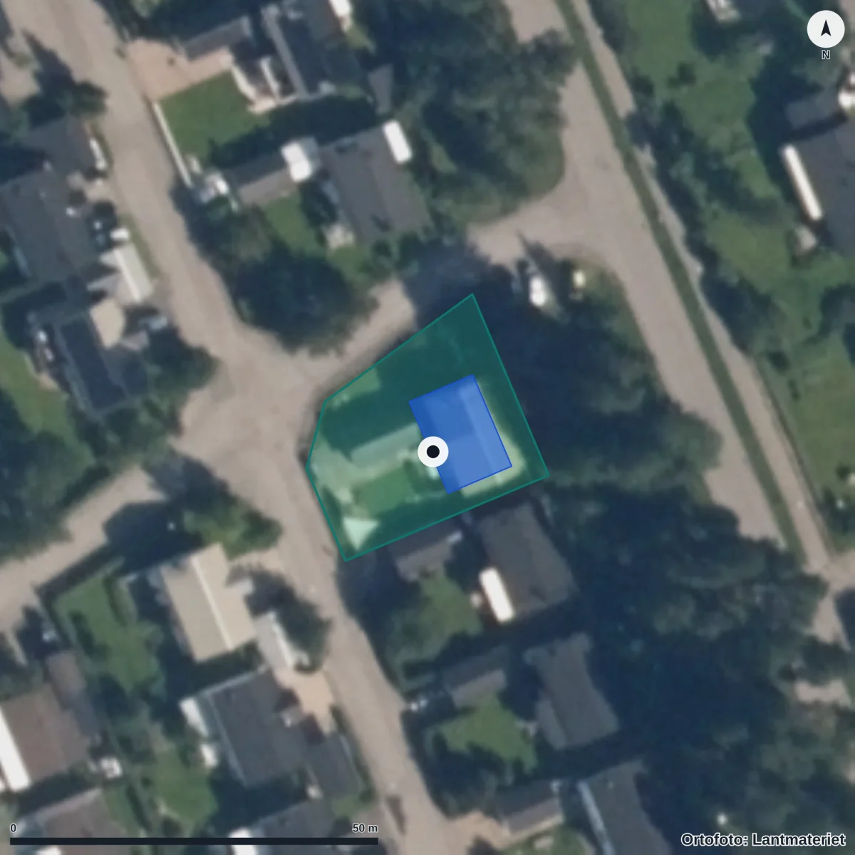 Aerial view of Föräldrakooperativet Solen I Odensala Ek För, orthophoto from Lantmäteriet
