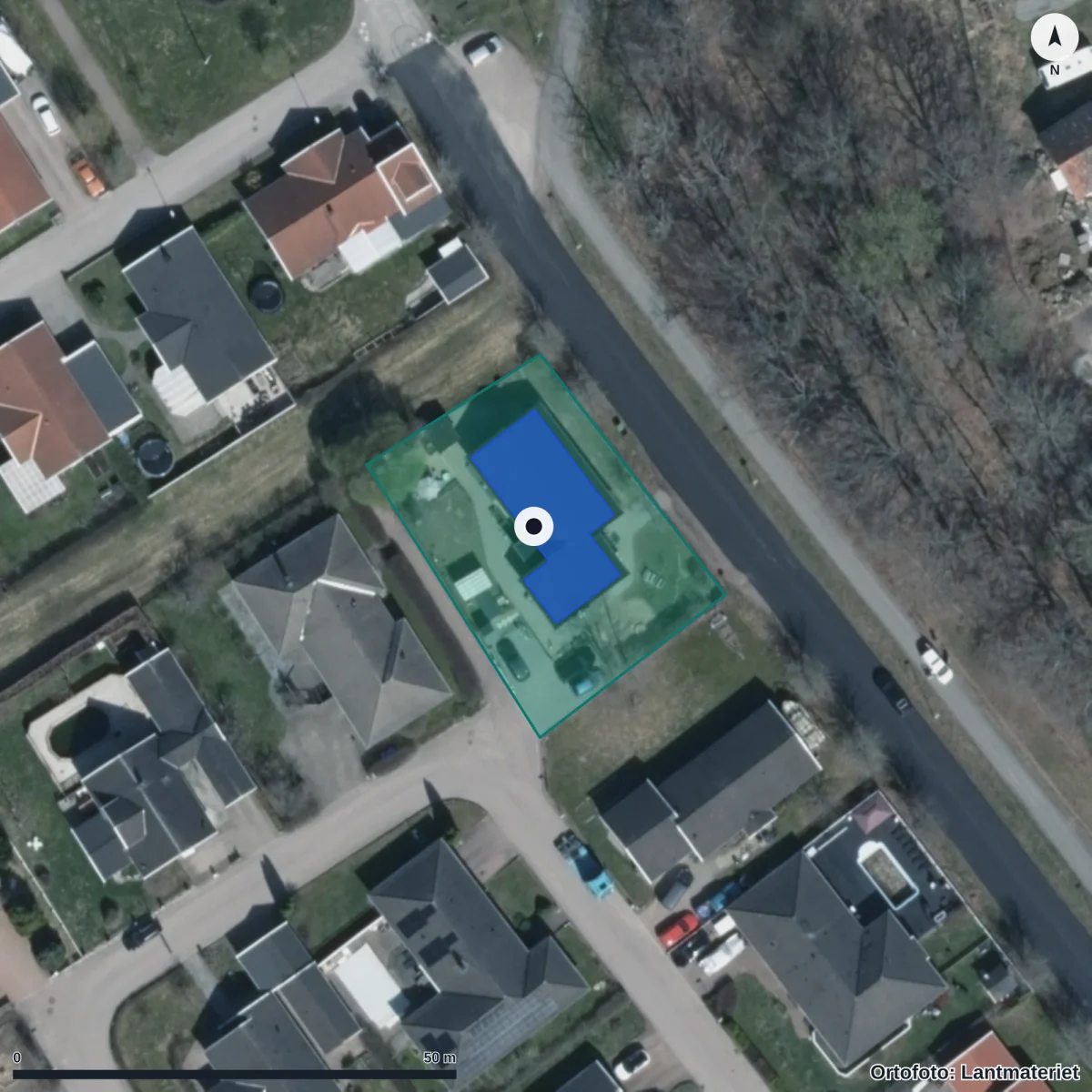 Aerial view of Bystugans Förskola AB, orthophoto from Lantmäteriet