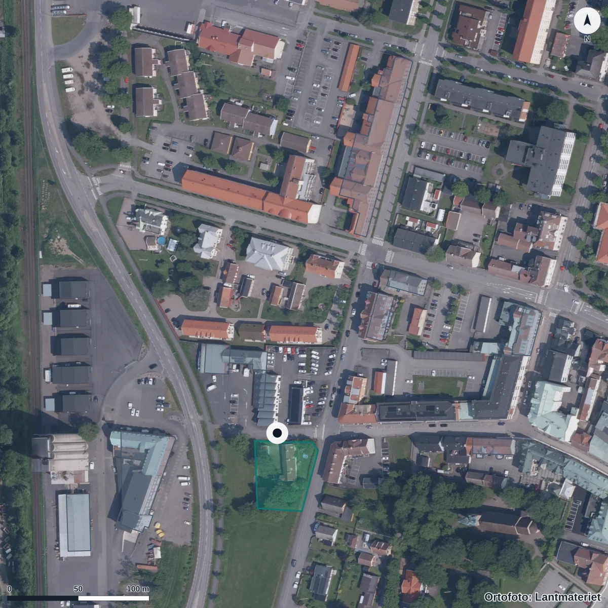Aerial view of Bokens Förskola, orthophoto from Lantmäteriet