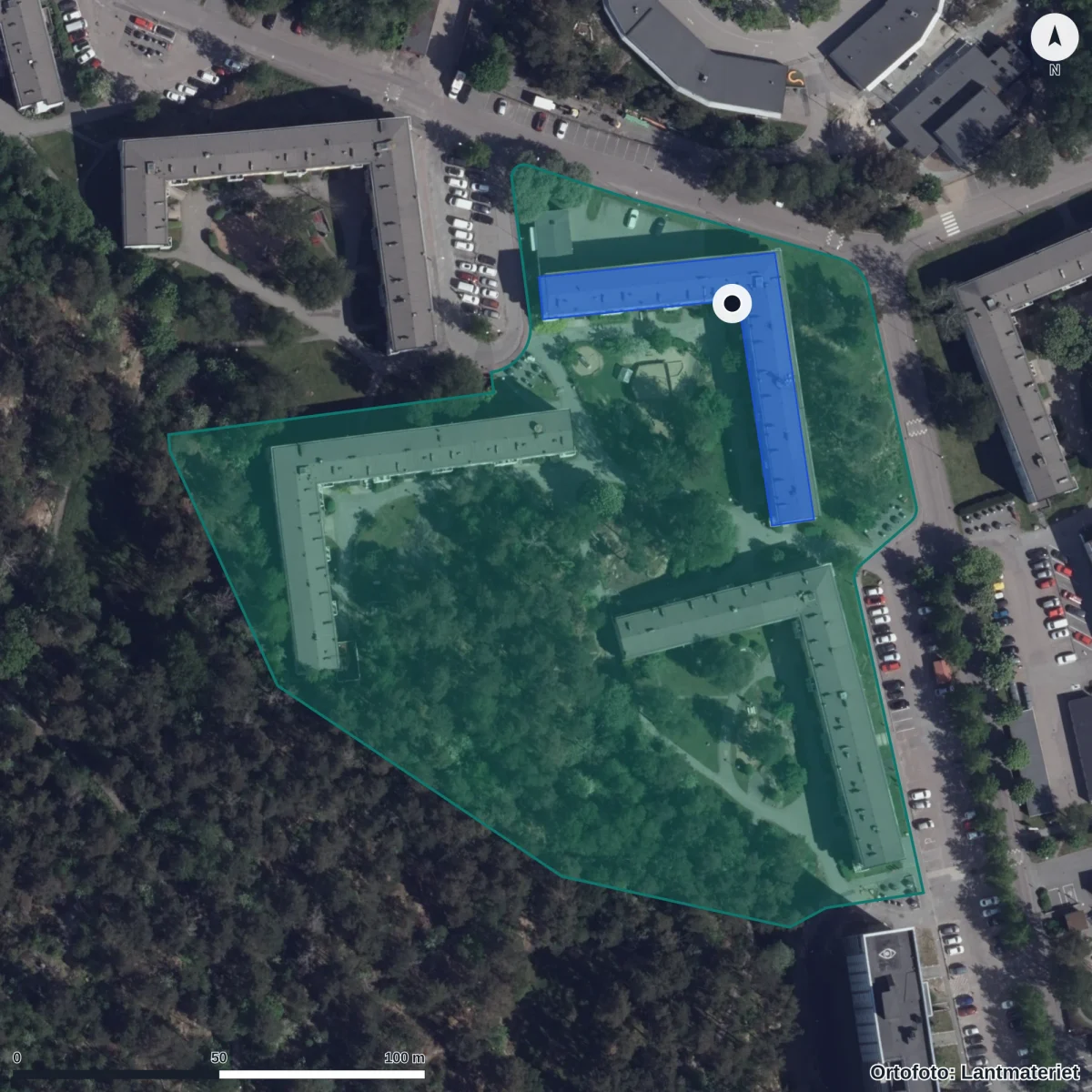 Aerial view of Vildingen, orthophoto from Lantmäteriet