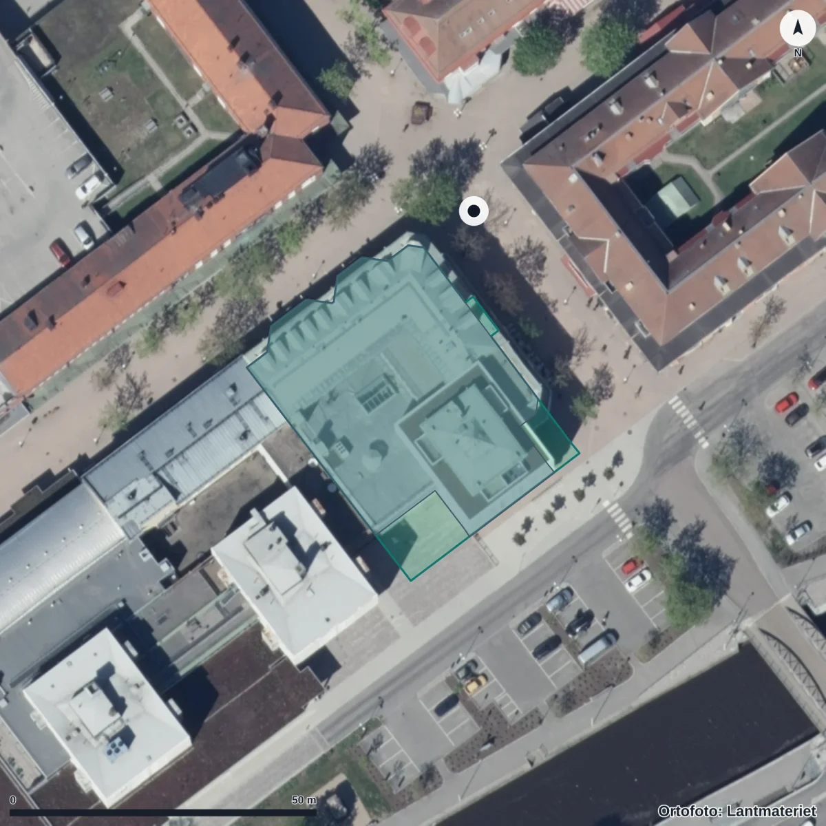 Aerial view of Mårdens Förskola, orthophoto from Lantmäteriet