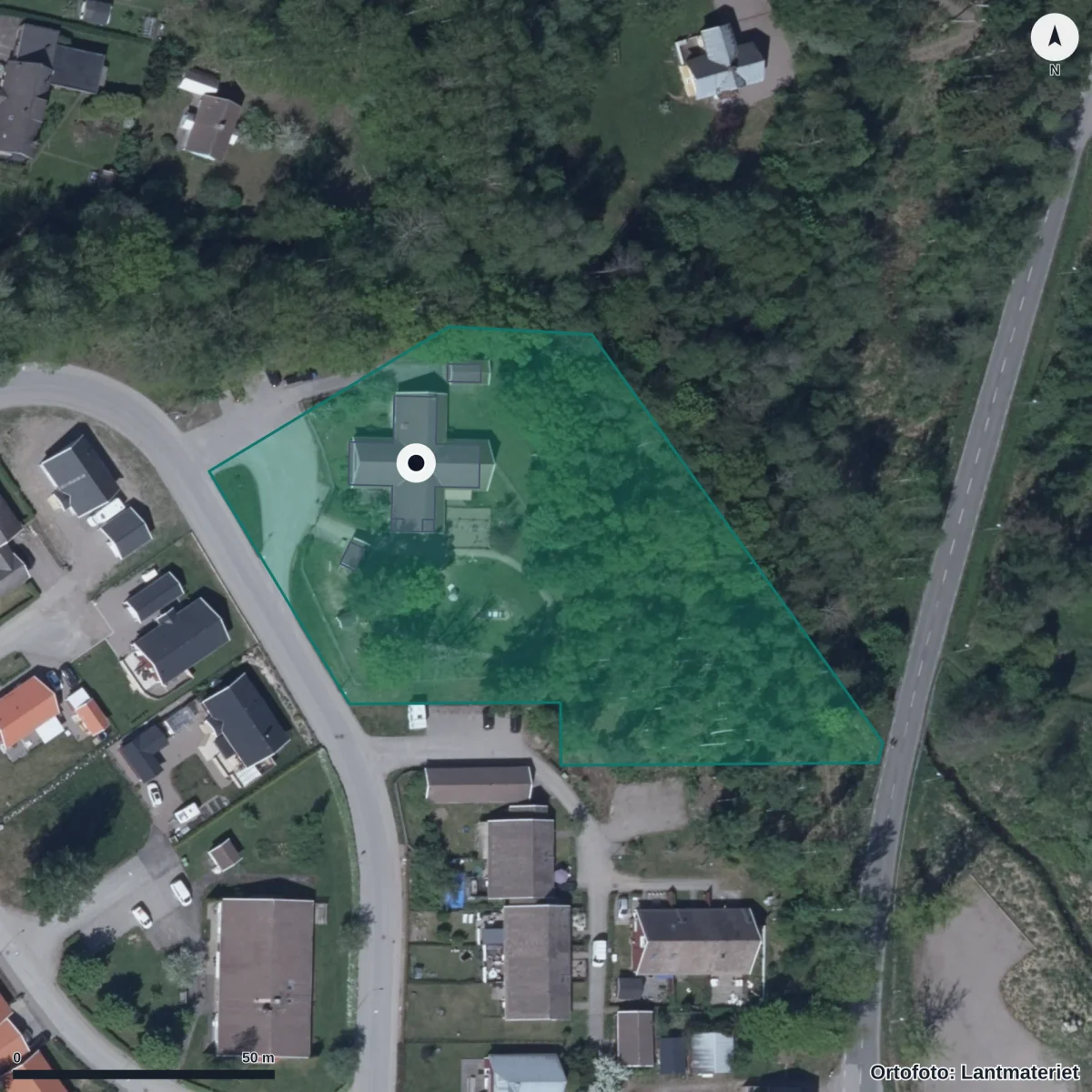 Aerial view of Sjötorp, orthophoto from Lantmäteriet