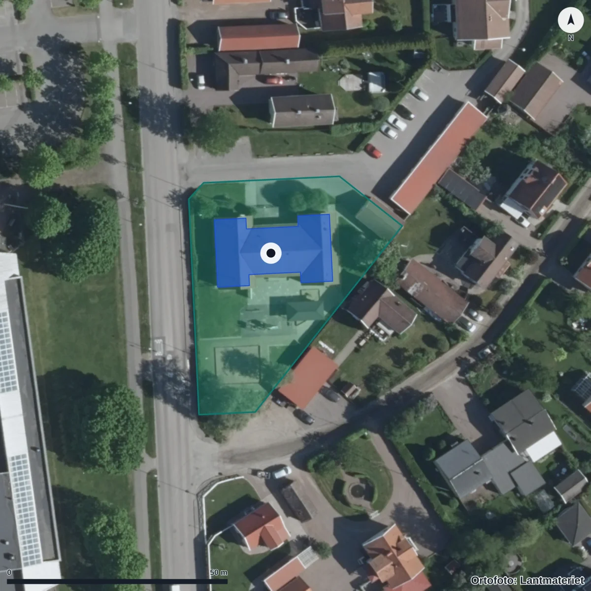 Aerial view of Förskolan Duvan, orthophoto from Lantmäteriet