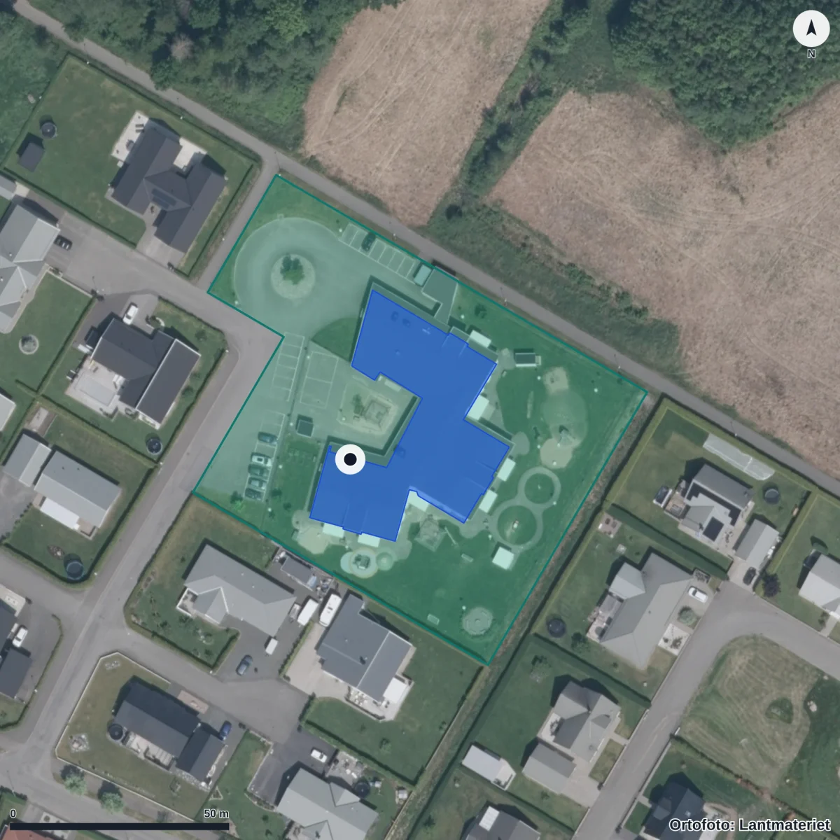 Aerial view of 5-årsveksamhet Forsen, orthophoto from Lantmäteriet