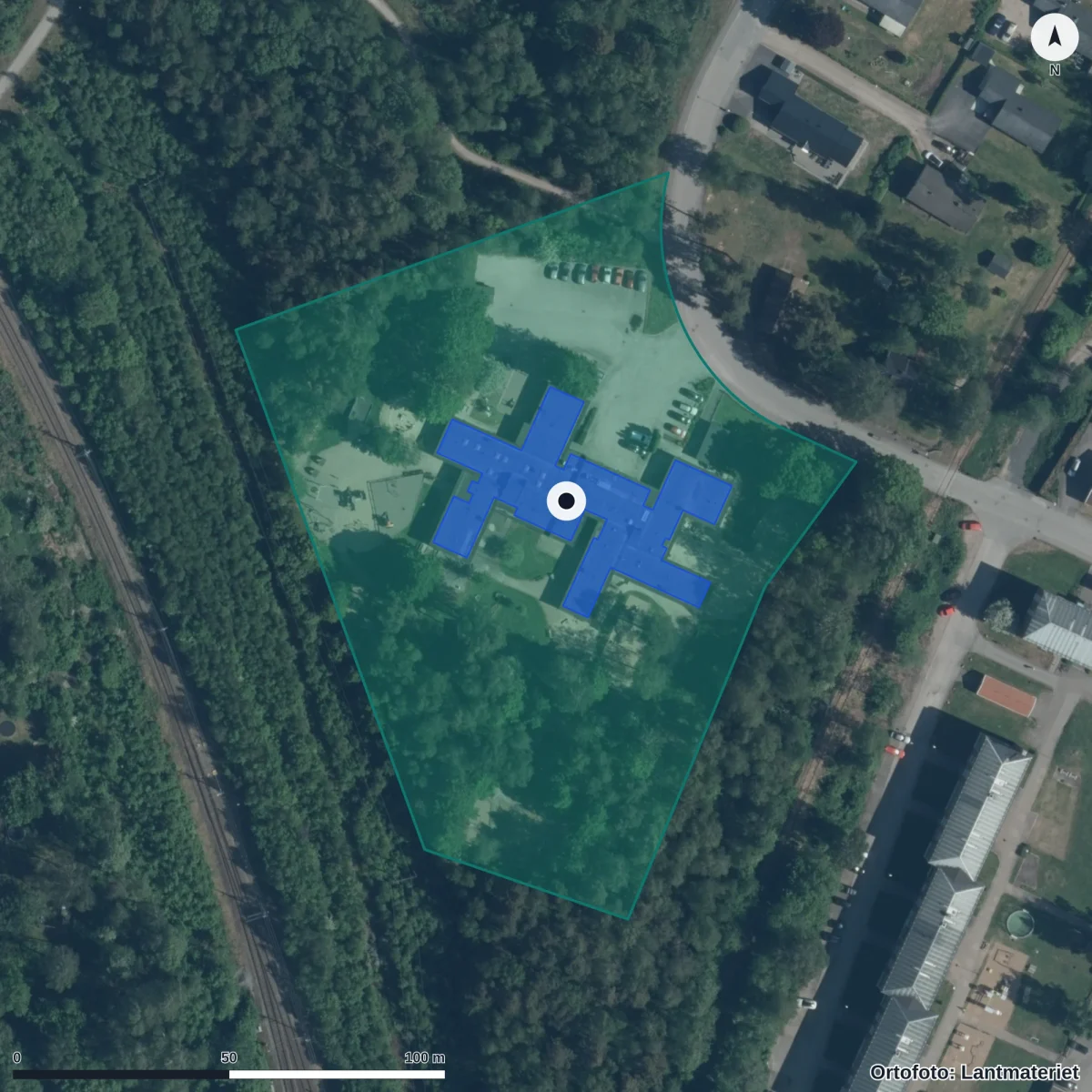 Flygbild över Karlavagnen, ortofoto från Lantmäteriet
