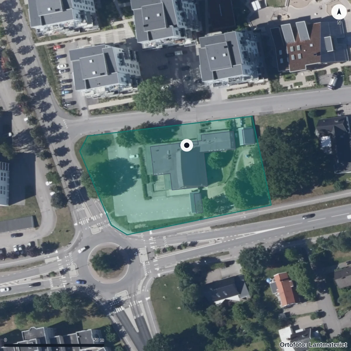 Aerial view of Klippan, orthophoto from Lantmäteriet