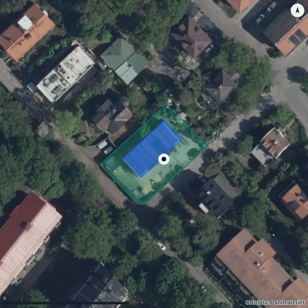 Flygbild över Förskola 900128, ortofoto från Lantmäteriet