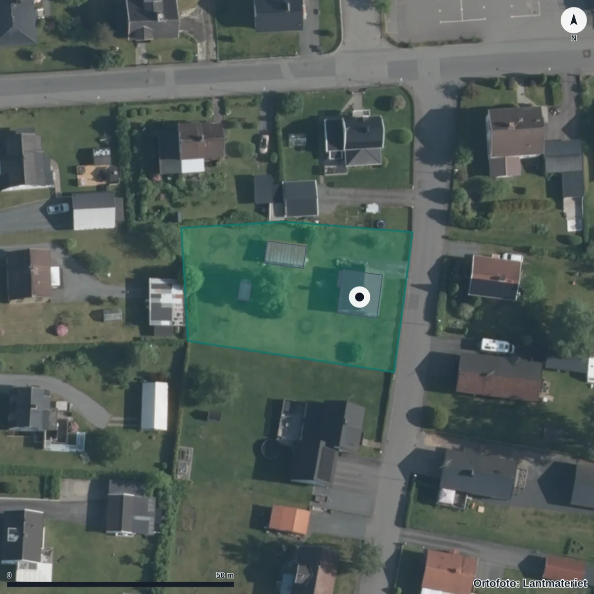 Flygbild över Klevshults Förskola, ortofoto från Lantmäteriet
