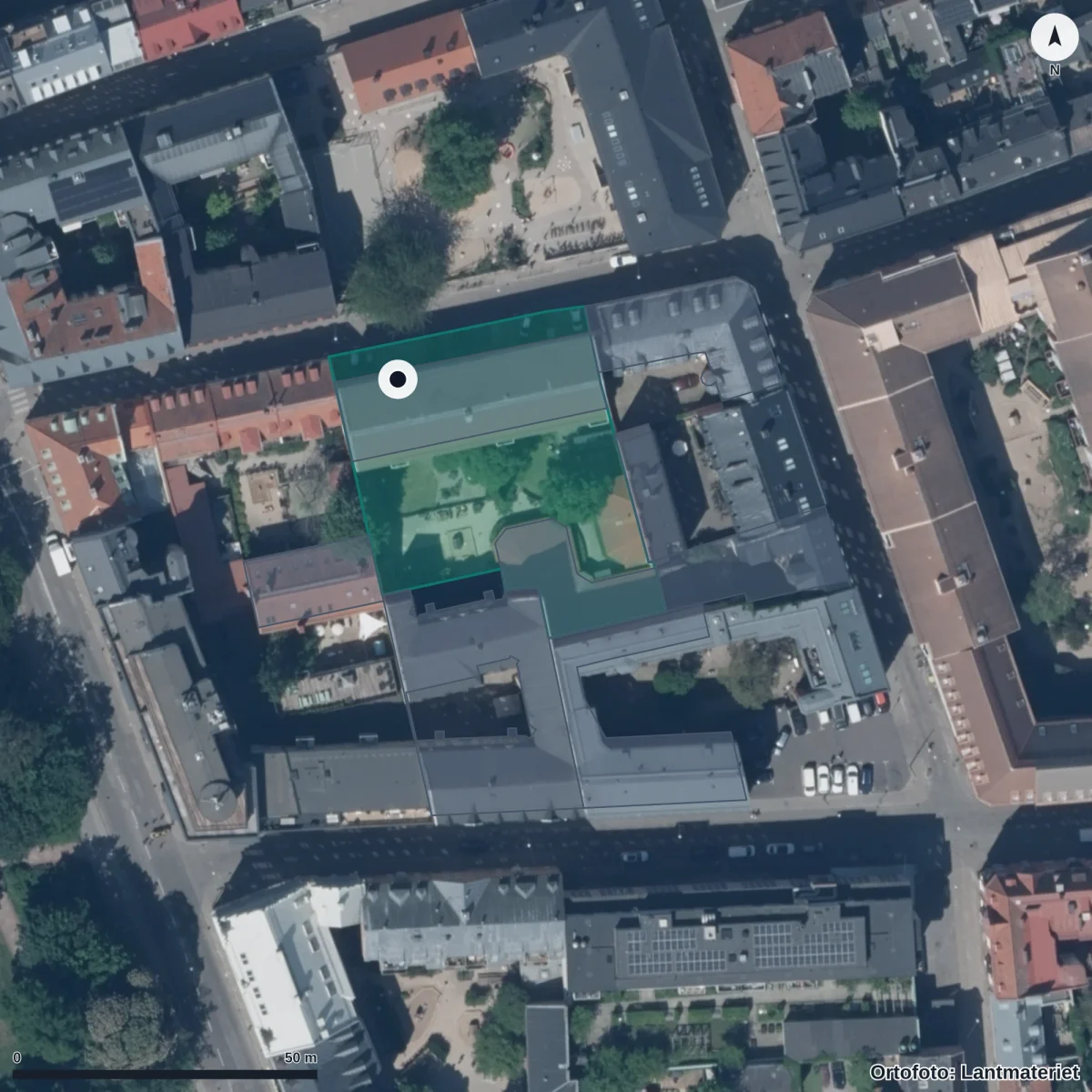Aerial view of Förskolan Barnens Hage, orthophoto from Lantmäteriet
