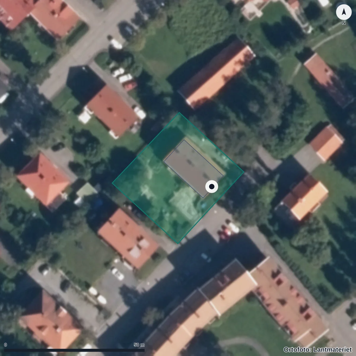Aerial view of Föräldrakooperativet Tummelisa, orthophoto from Lantmäteriet