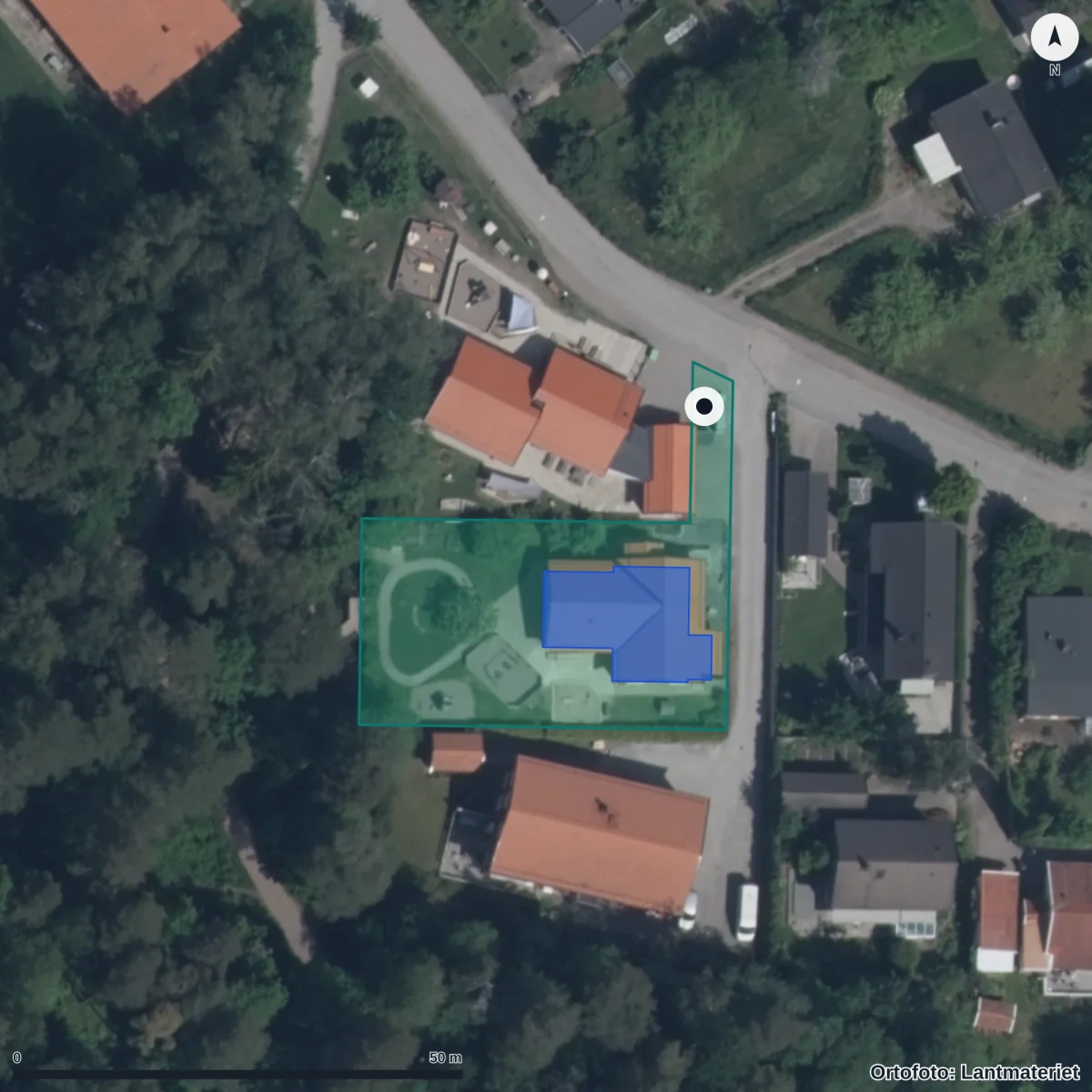 Aerial view of Humlans Förskola ,c Företaget,, orthophoto from Lantmäteriet