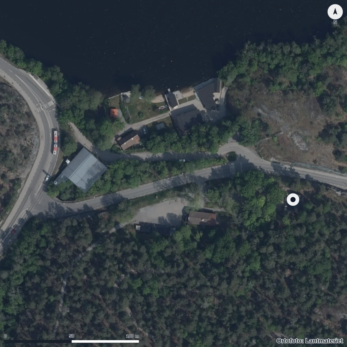 Flygbild över I Ur Och Skur Blåbäret, ortofoto från Lantmäteriet
