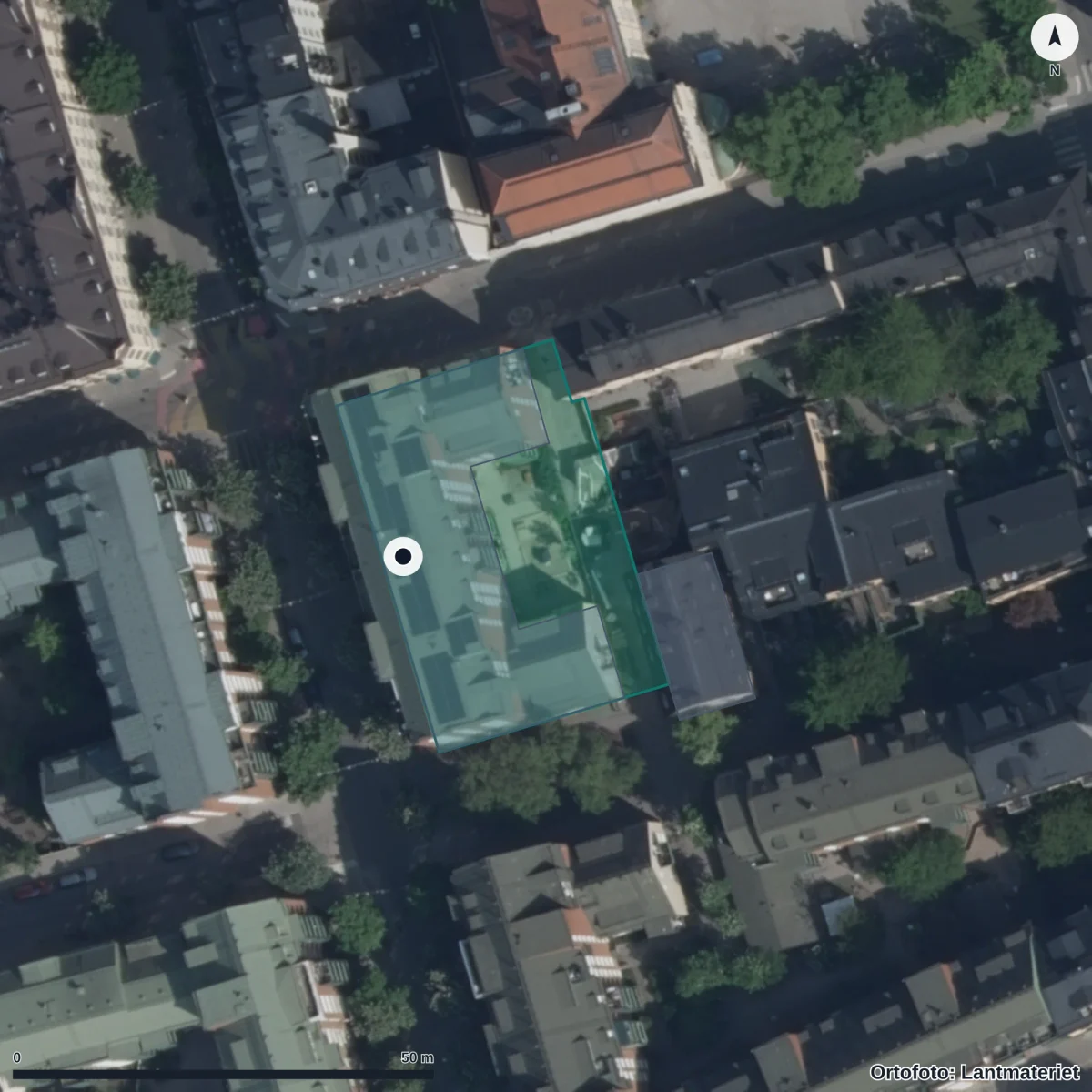 Aerial view of Förskolan Krukan, orthophoto from Lantmäteriet