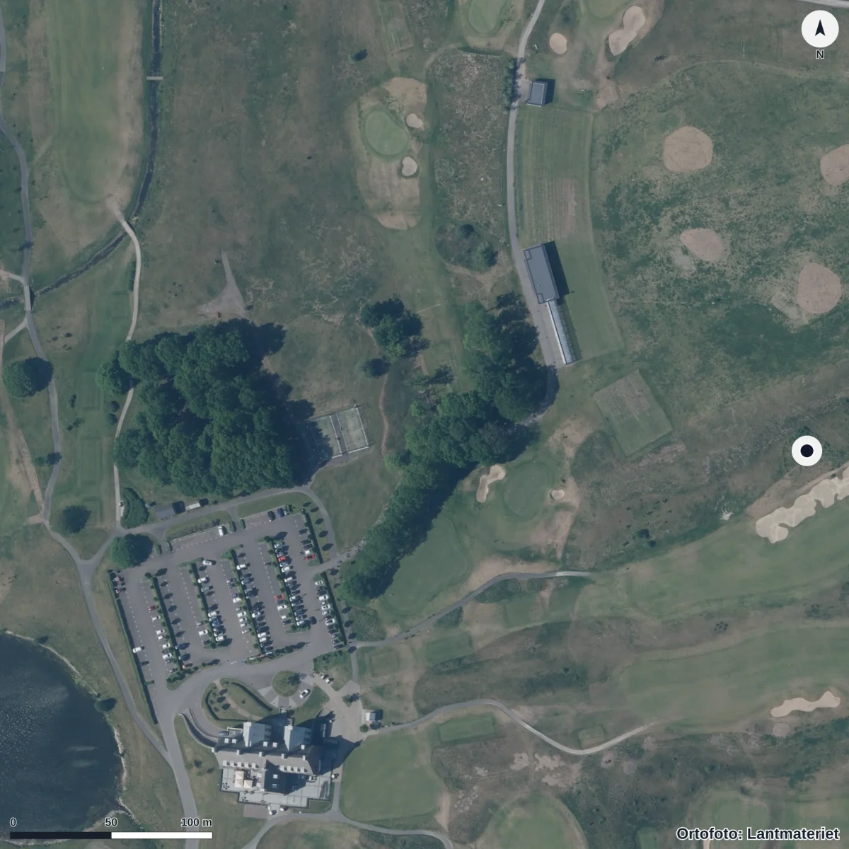 Flygbild över I Ur Och Skur Ekomyran, ortofoto från Lantmäteriet