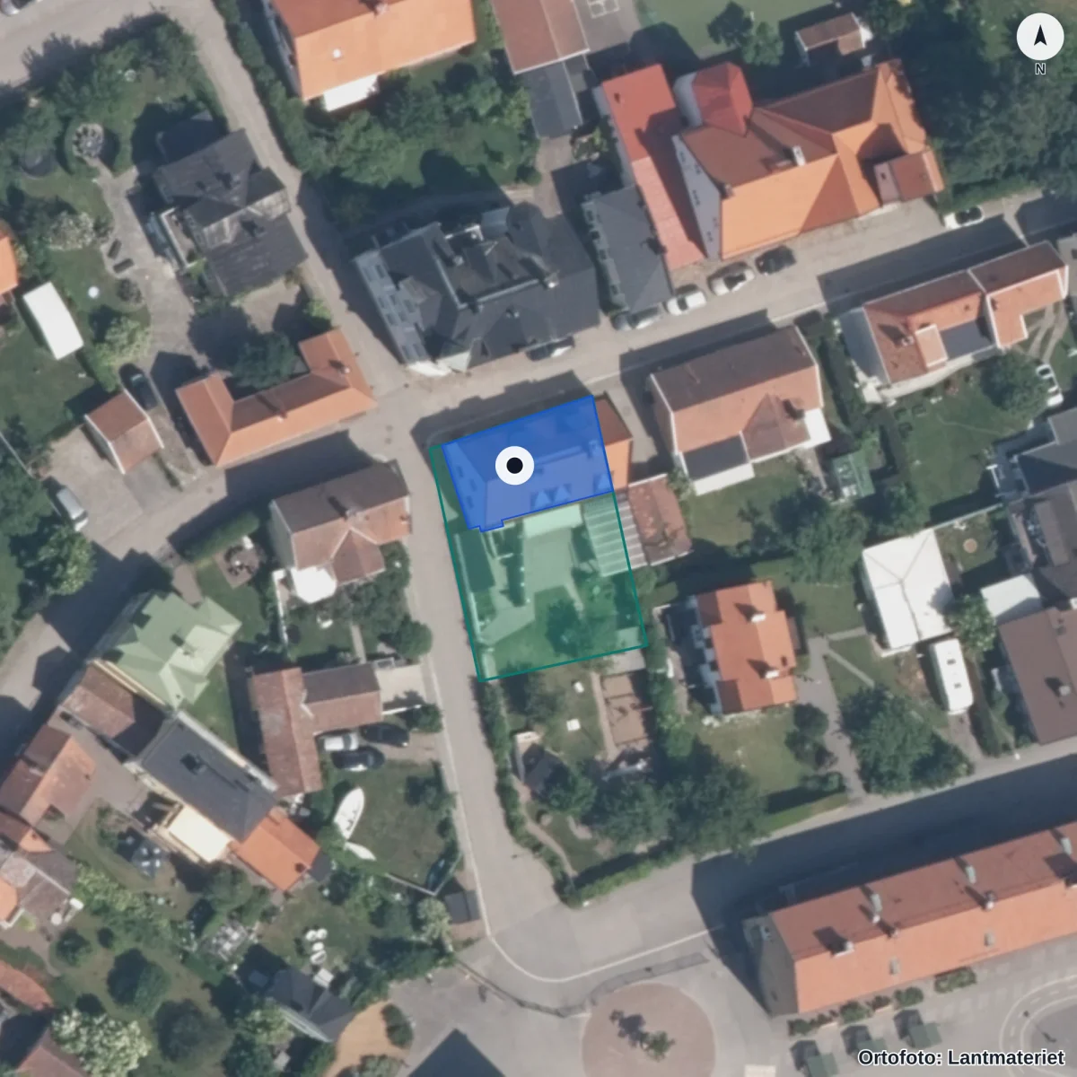 Flygbild över Smultronstället, ortofoto från Lantmäteriet