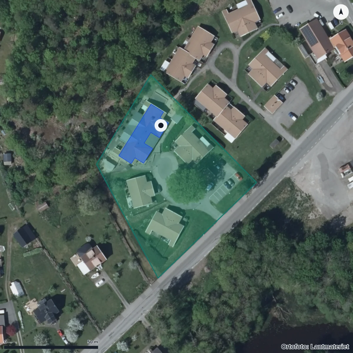 Aerial view of Tolsgården, orthophoto from Lantmäteriet
