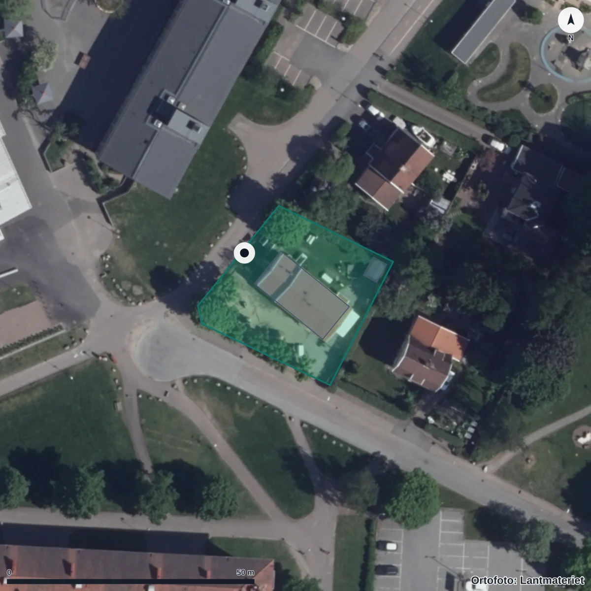 Aerial view of Änglagård, orthophoto from Lantmäteriet