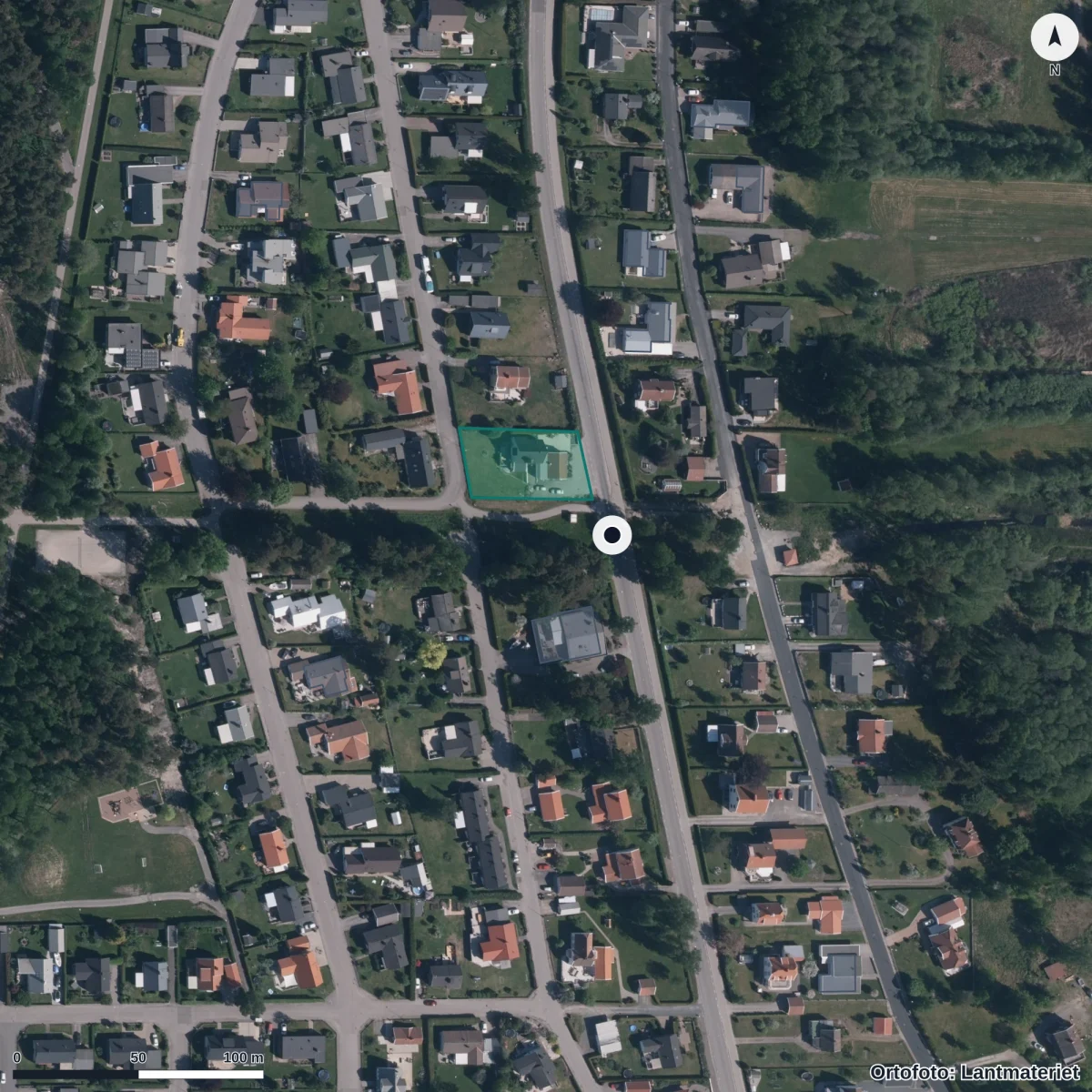 Aerial view of Förskolan Pärlan, orthophoto from Lantmäteriet