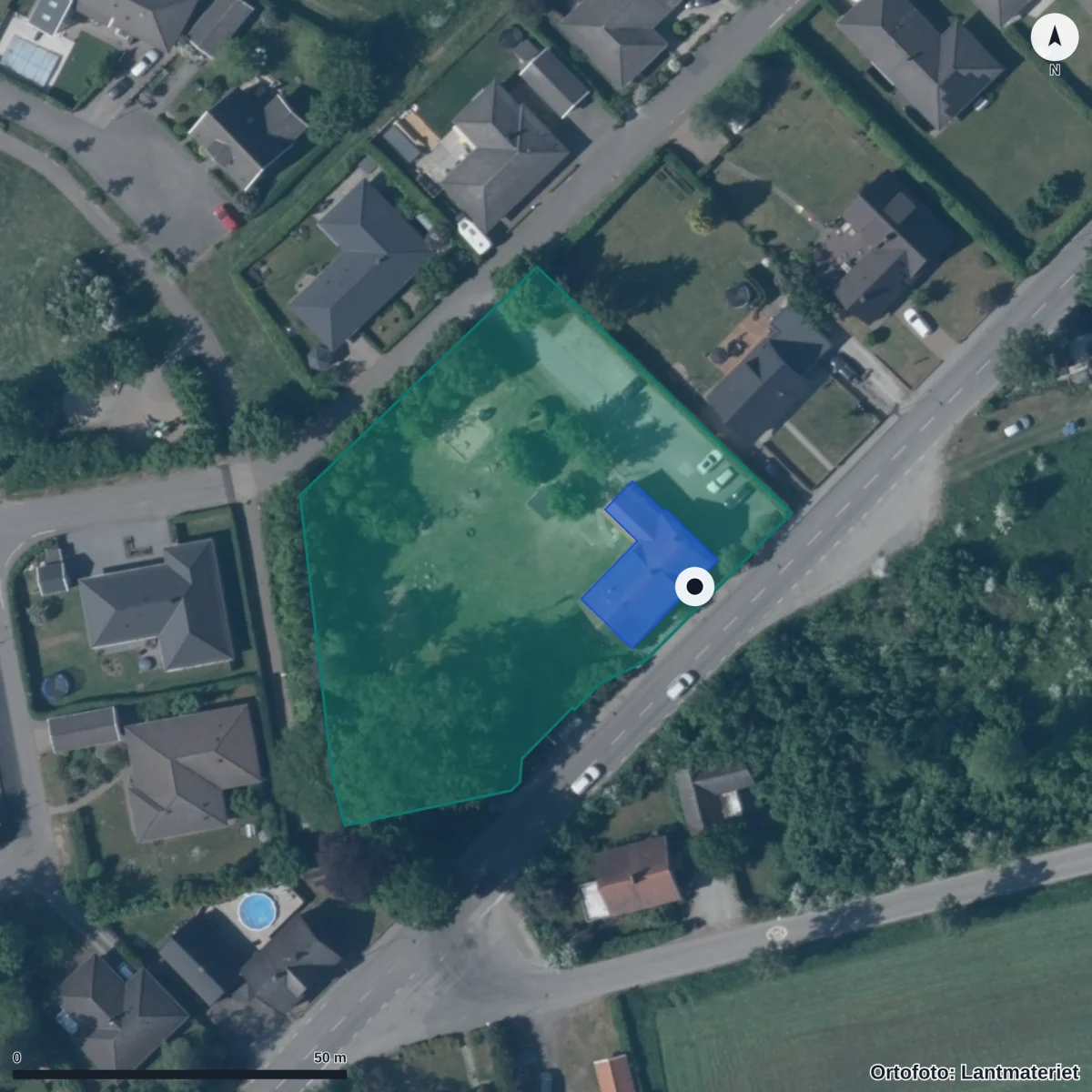 Aerial view of I Ur Och Skur Bokskogen, orthophoto from Lantmäteriet