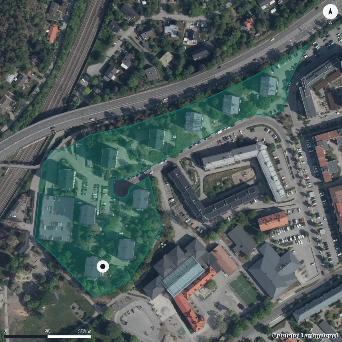 Aerial view of Förskolan Filius Och Filia, orthophoto from Lantmäteriet