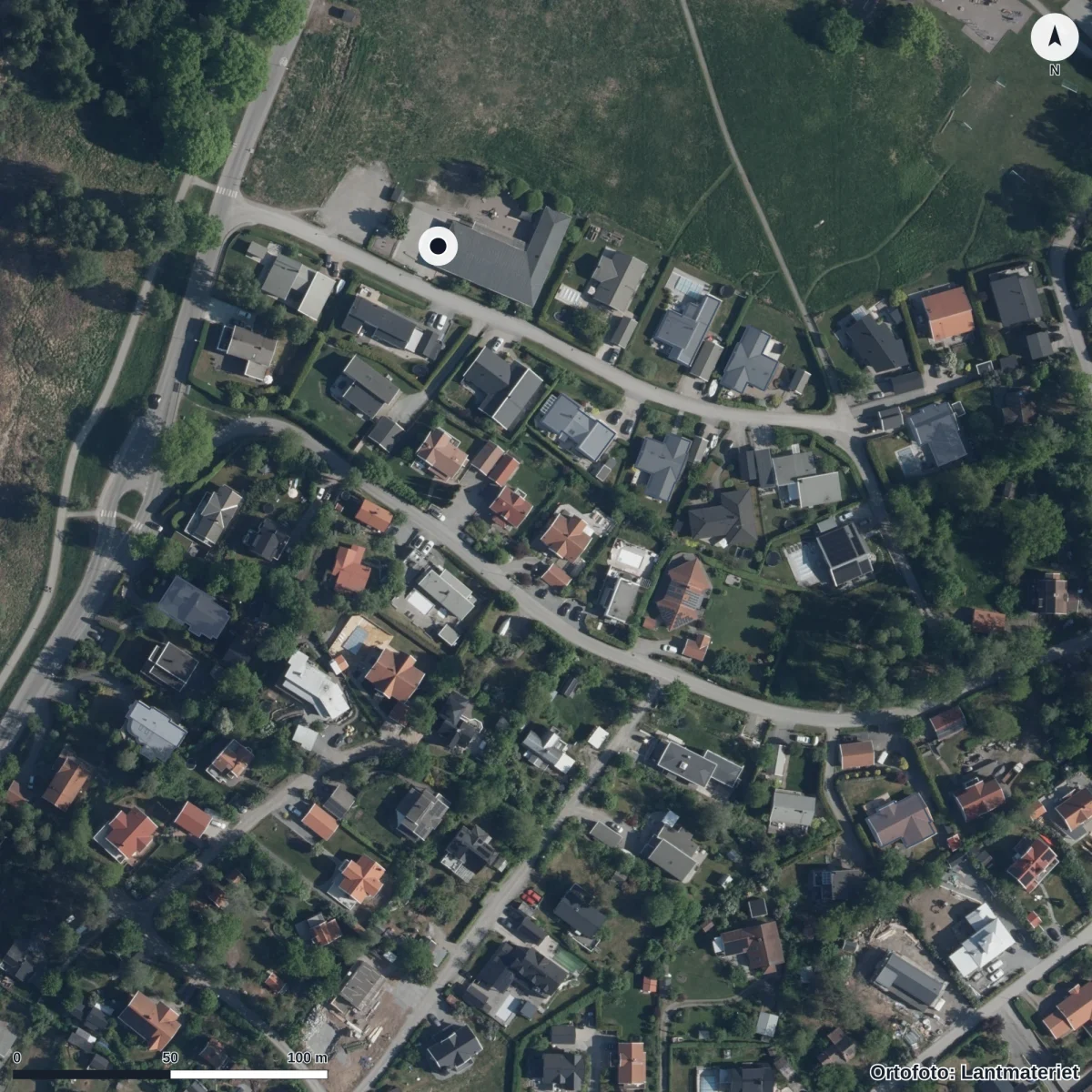 Aerial view of Förskolan Ångbåten Gällstaö AB, orthophoto from Lantmäteriet
