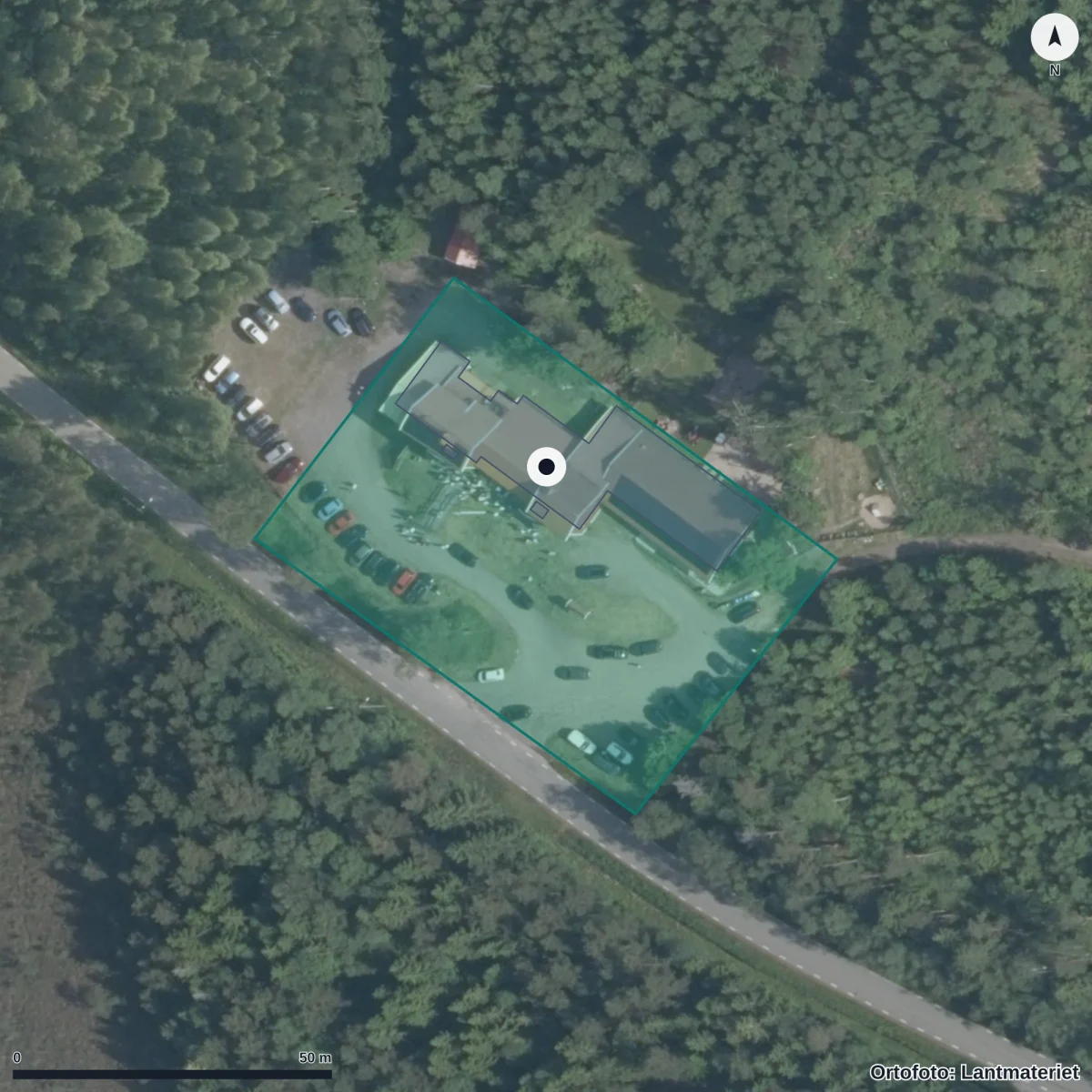 Aerial view of Förskolan Solen, orthophoto from Lantmäteriet