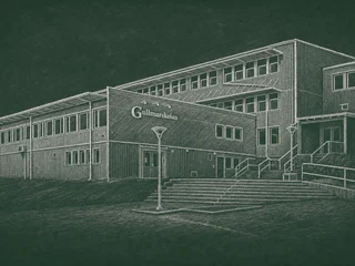 Chalkboard-illustration av Gullmarsskolan 7-9, Lysekil