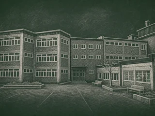 Chalkboard-illustration av Ängskolan, Mark