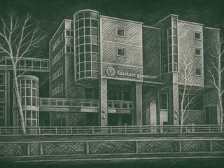 Chalkboard-illustration av Kunskapsskolan Enskede, Stockholm