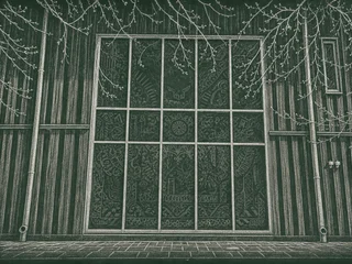 Chalkboard-illustration av Tavestaskolan, Södertälje