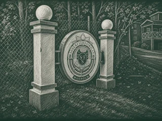 Chalkboard-illustration av Söderfjärdsskolan, Vaxholm