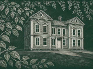 Chalkboard-illustration av Naturbruksskolan Sötåsen, Töreboda