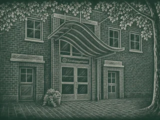 Chalkboard-illustration av Kunskapsgymnasiet Stockholm, Stockholm