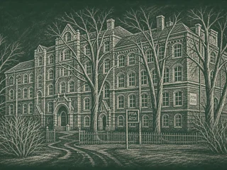 Chalkboard-illustration av The International High School of the Gothenburg Region, Göteborg