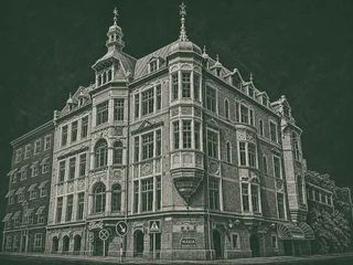Chalkboard-illustration av Gymnasieskolan Gripen, Malmö