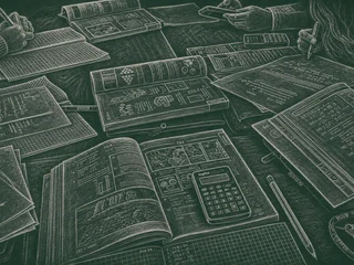 Chalkboard-illustration av Europaskolan Rogge, Strängnäs