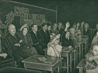 Chalkboard-illustration av International School of Kungsholmen, Stockholm