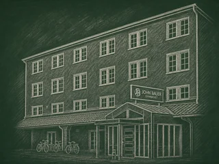 Chalkboard-illustration av Grillska Gymnasiet Uppsala, Uppsala