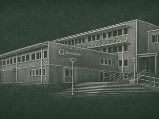 Chalkboard-illustration av Gullmarsskolan F-6, Lysekil