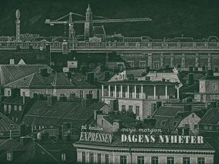 Chalkboard-illustration av Storkyrkoskolan, Stockholm