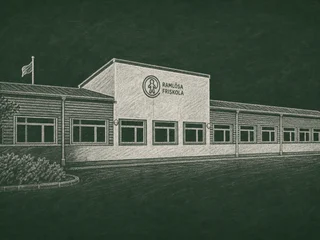 Chalkboard-illustration av Ramlösa friskola, Helsingborg