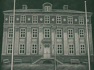 Chalkboard-illustration av Maria Parkskolan, Helsingborg