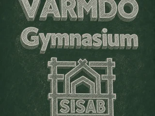 Chalkboard-illustration av Värmdö gymnasium, Värmdö