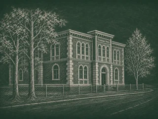 Chalkboard-illustration av Friskolan Metis, Skara