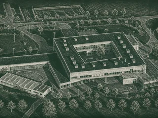 Chalkboard-illustration av Hjärupslundsskolan, Staffanstorp