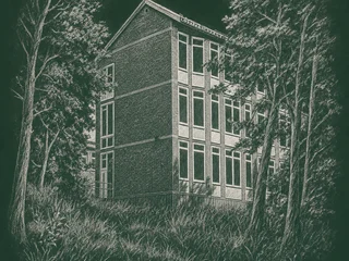 Chalkboard-illustration av Eklidens skola, Nacka