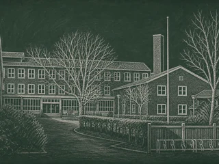 Chalkboard-illustration av Dammfriskolan, Malmö