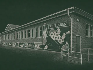 Chalkboard-illustration av Wieselgrensskolan, Helsingborg