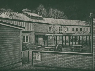 Chalkboard-illustration av Bäckskolan, Linköping