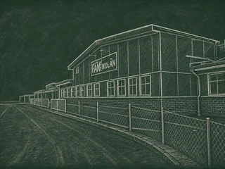 Chalkboard-illustration av Parkskolan, Perstorp